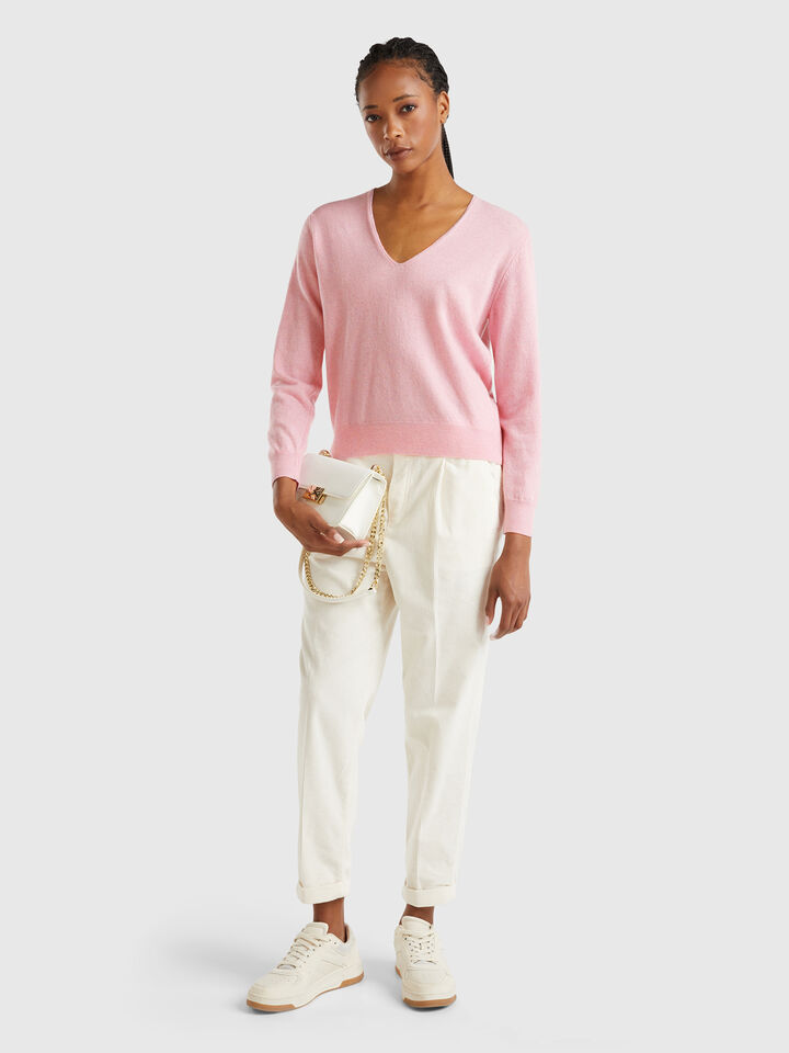 V NECK SWEATER L/S Women image number 3